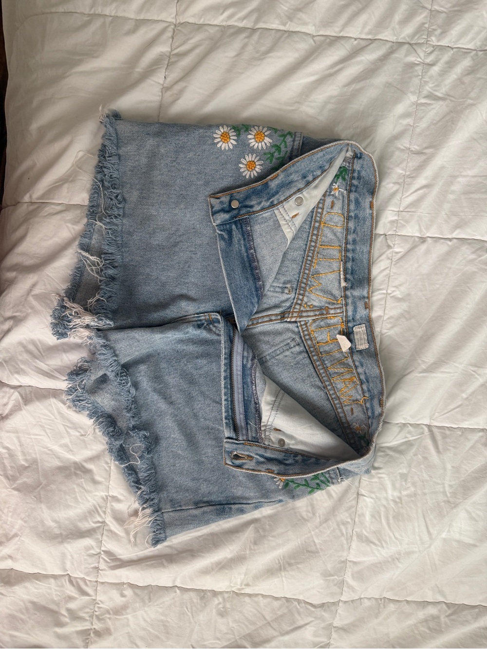 J. Crew Light Blue Denim Shorts with Daisy Embroidery - Picture 4 of 5